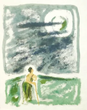 1962 Jules Cavailles Original Lithograph Untitled 2