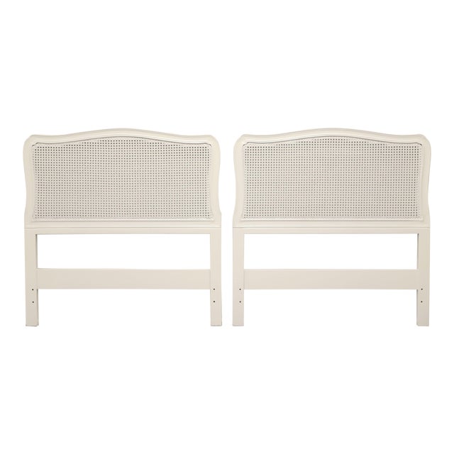 Henredon French Provincial Painted Cane Twin Headboards Pair Chairish