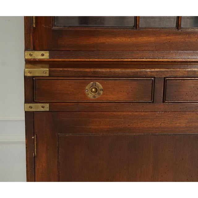 Vintage Bevan Funnell Military Campaign Astral Glazed Library Display Cabinet For Sale - Image 10 of 18