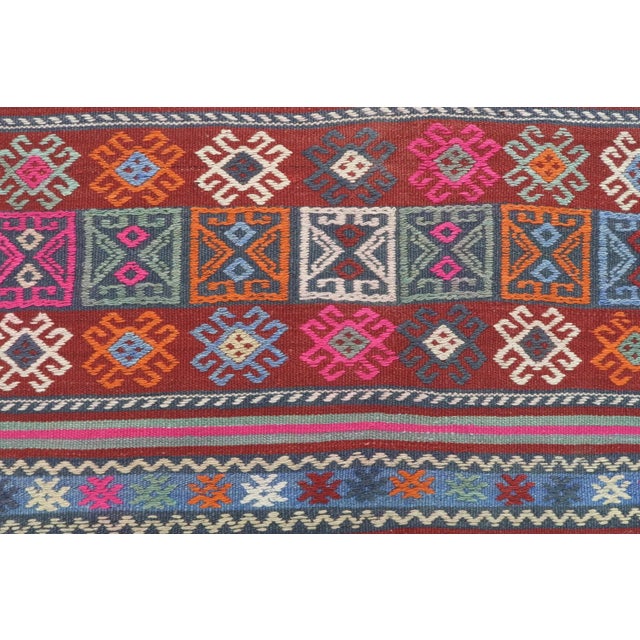 Vintage Turkish Balya Kilim Embroidery Rug For Sale - Image 12 of 13