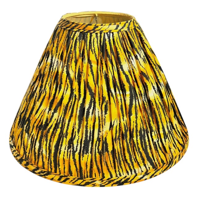 1980s Animal Print Lampshade – Hollywood Regency Style, 14” Diameter For Sale