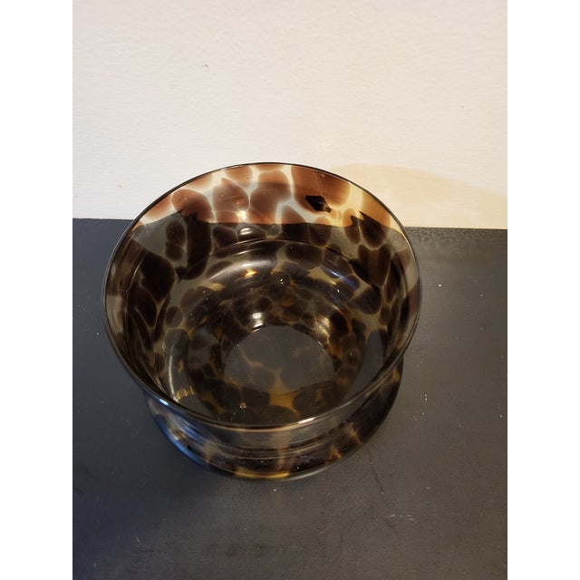 Traditional Vintage Italian Tortoiseshell Blown Glass Bowl For Sale - Image 3 of 9