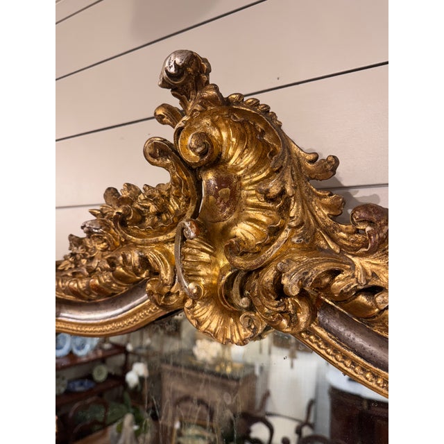 Antique French Carved Gilt Wood Mirror For Sale - Image 9 of 10
