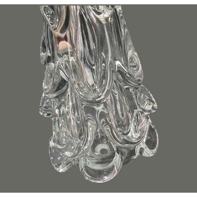 Hand Blown Italy Art Glass Clear Christmas Tree 12'' High For Sale - Image 9 of 10