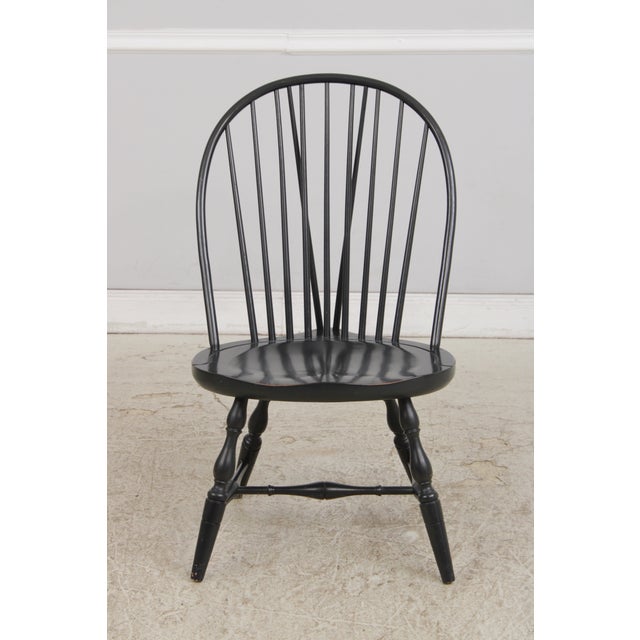 Set of 4 Black Windsor Style Dining Room Chairs For Sale - Image 17 of 18