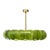 Chandelier from the island of Murano outside of Venice, Italy. This fixture is crafted with curved, green hand-blown glass...
