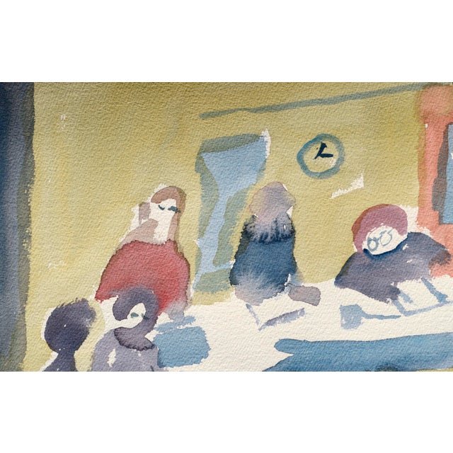 1980s Vintage Classroom Figurative by Les Anderson For Sale - Image 5 of 6