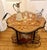 Vintage Colonial Sorrento Farfalla Drop Leaf Serving Trolley with Inlaid Brass Ornaments and Round Hinged Top, 1950s For Sale - Image 3 of 18