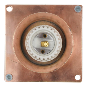 1920s New York City Subway Brass Flush Mount Light