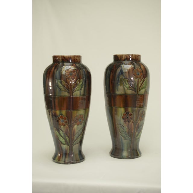 Slip Vases from the Early 20th Century Stamped Belgium 158, 1890s, Set of 2 For Sale - Image 12 of 14