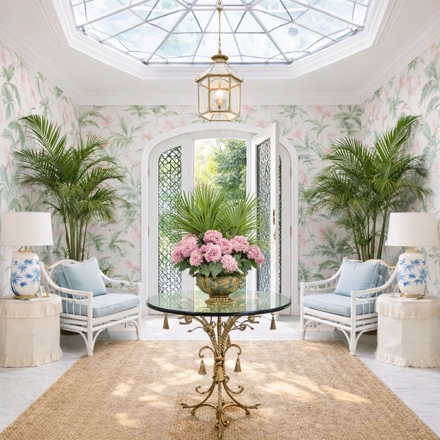 An exquisite example of 1930s Hollywood Regency style, this Italian gold gilt table features a round, pencil-polished...