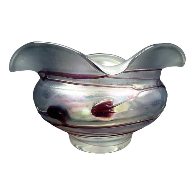 Vintage Art Nouveau Glass Shell by Freiherr for Poschinger For Sale