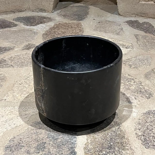 1960s 1960s Gainey Pottery Footed Black Planter Architectural Modern For Sale - Image 5 of 8