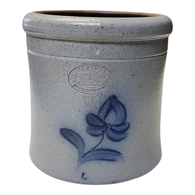 Vintage Rockdale Union Stoneware Kitchen Crock For Sale