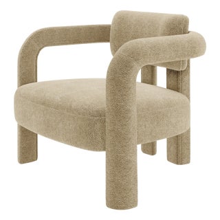 Double Arch Armchair in Beige Chenille from Insidherland For Sale