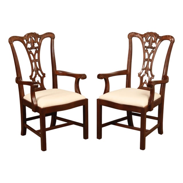 Scarborough House Chippendale Style Pair Of Mahogany Armchairs For Sale