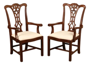Scarborough House Chippendale Style Pair Of Mahogany Armchairs