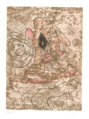 Untitled Plate 6 from Paroles Peintes Suite - 1970s - Sebastián Matta 1971