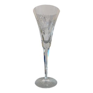 1990s Waterford Crystal Millennium Champagne Flute "Continental" Millennium Series Signed