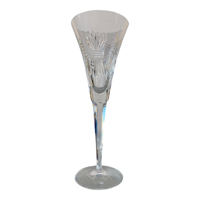 Waterford Crystal Millennium Champagne Flute "Continental" Millennium Series Signed For Sale