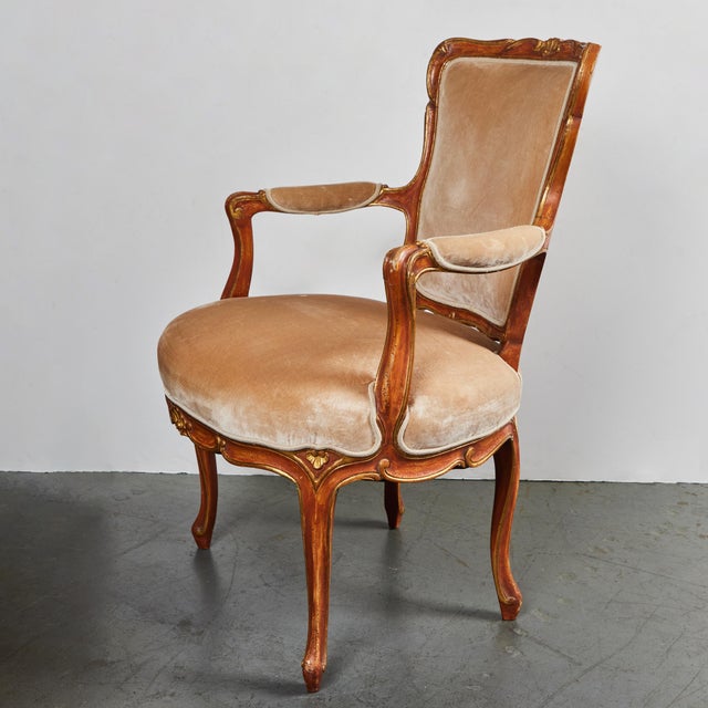 Brown Painted Venetian Armchair For Sale - Image 8 of 8