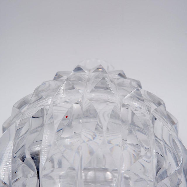 Glass Clear Crystal Vase from Val Saint Lambert, 1960 For Sale - Image 7 of 13