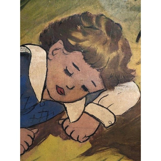 Little Boy Blue Painting on Canvas Cloth For Sale - Image 4 of 18