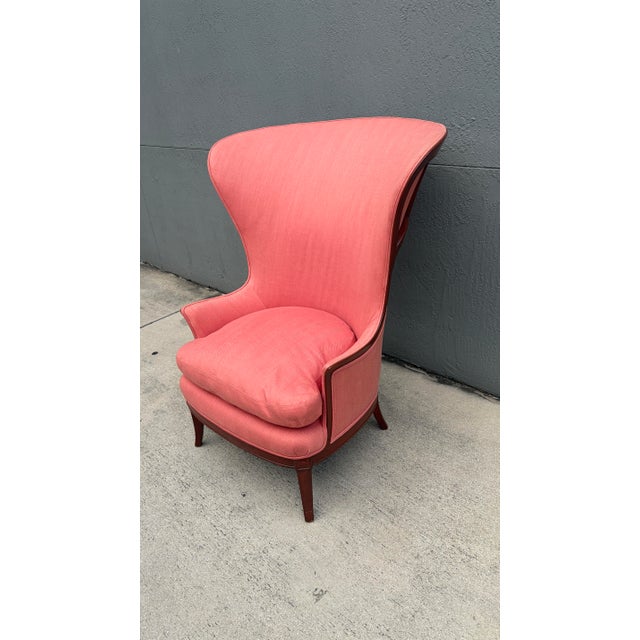 1940s 1940s John M. Smythe Attributed Deco Wingback Arm Chair For Sale - Image 5 of 12