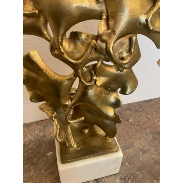 Metal Vintage John Richard Brass Ginkgo Leaves Sculpture For Sale - Image 7 of 10
