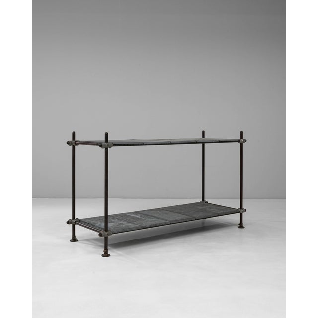 Industrial 20th Century French Metal Console Table With Zinc Tops For Sale - Image 3 of 18
