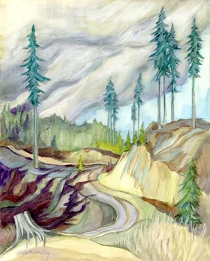 "Sunbreak" Contemporary Pacific Northwest Landscape Oil Painting