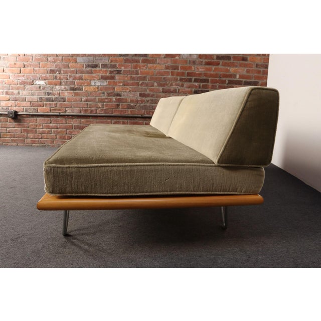 1950s Vintage Sage Mohair Daybed With Hairpin Legs by George Nelson for Herman Miller For Sale - Image 5 of 18