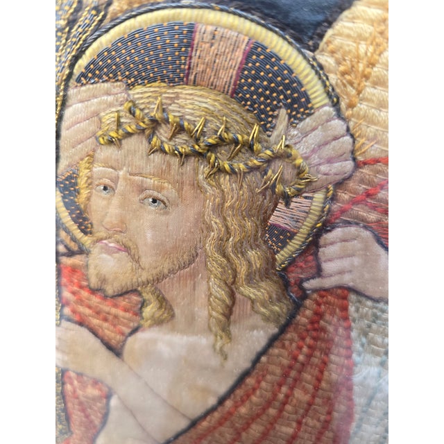 Embroidered Silk Panel of the Flagellation of Christ For Sale - Image 10 of 18