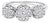 14K White Gold 1-1/4 Cttw Brilliant Cut Diamond Three Round Floral Clusters Engagement or Fashion Ring (H-I Color, SI2-I1 Clarity) - Size 6.25 For Sale