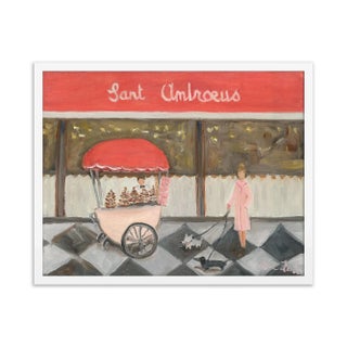 Sant Ambroeus by Alice Ford in White Frame, Small Art Print For Sale