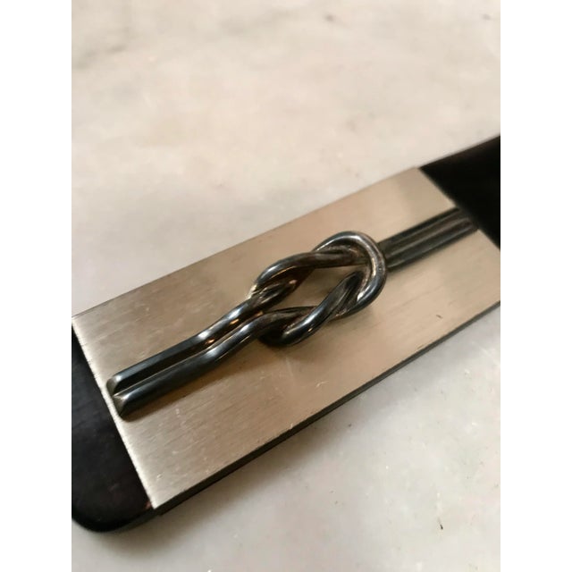 Wood 1980s Italian Silver and Black Wood Turner Letter Opener For Sale - Image 7 of 10