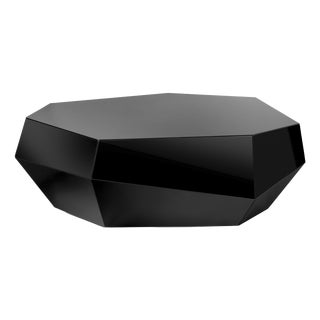 Three Rocks Low Coffee Table in Black Glass from Insidherland For Sale