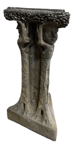 Concrete Faux Bois Sundial Pedestal