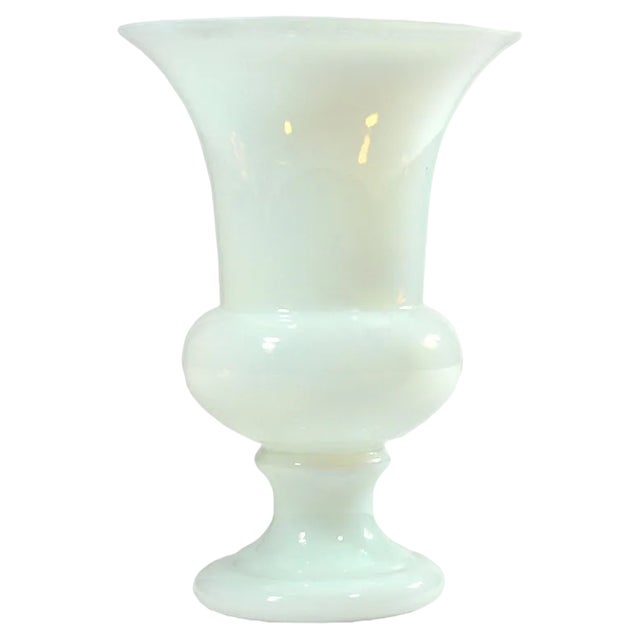 Murano Opaline Glass Vase, 1960s For Sale