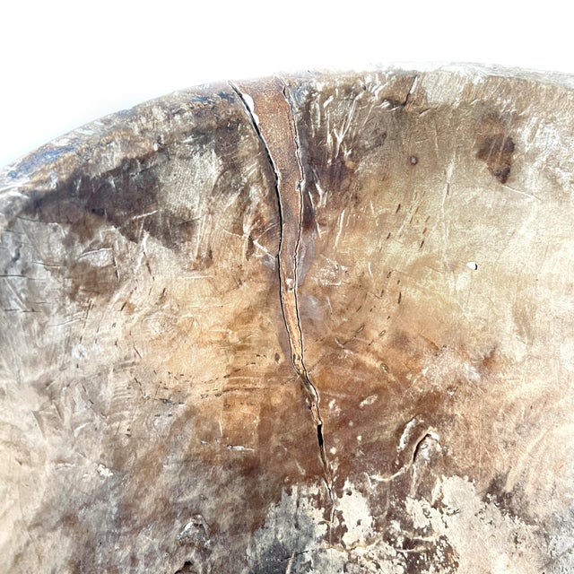 Antique Hand Carved Dugout Wood Trough Bowl For Sale - Image 15 of 18