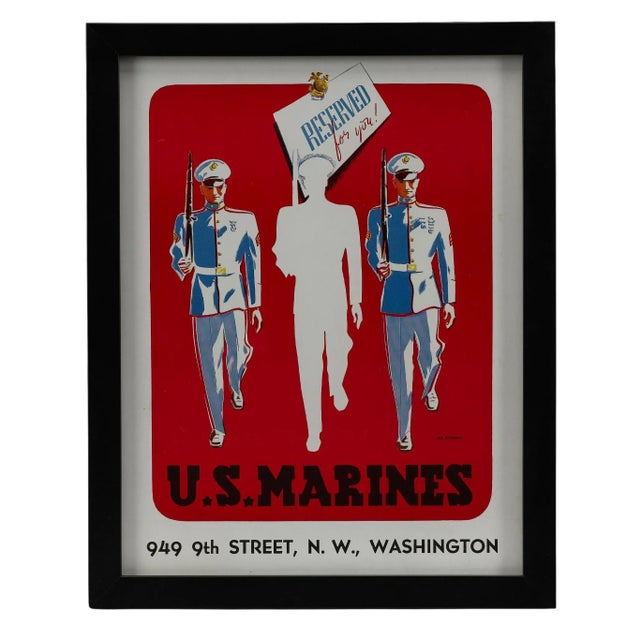 Paper "u.s. Marines. Reserved for You!" Vintage Wwii Marine Corps Recruitment Poster by Joe Richards, 1941 For Sale - Image 7 of 7