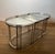 Neoclassical style coffee table in silver metal with antique mirror top For Sale - Image 6 of 12