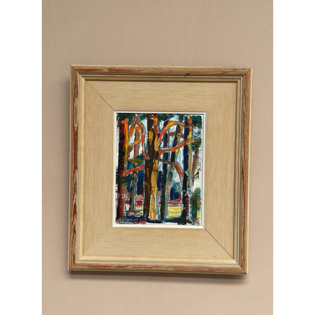 Wilhelm Henning, Tree Trunks, 1950s, Oil Painting on Canvas, Framed For Sale - Image 6 of 18