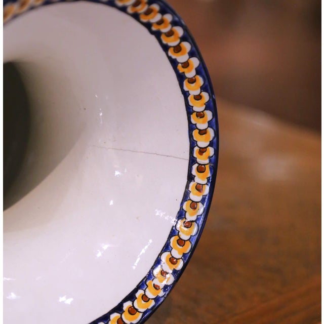 19th Century French Gien Faience Renaissance Revival Garniture Set, 3 Pieces For Sale - Image 13 of 17