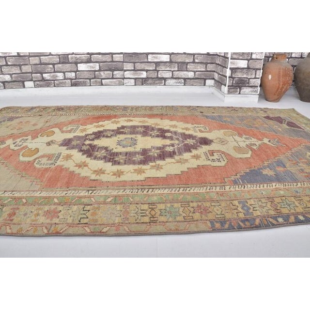 Textile Oushak Vintage Area Carpet For Sale - Image 7 of 10