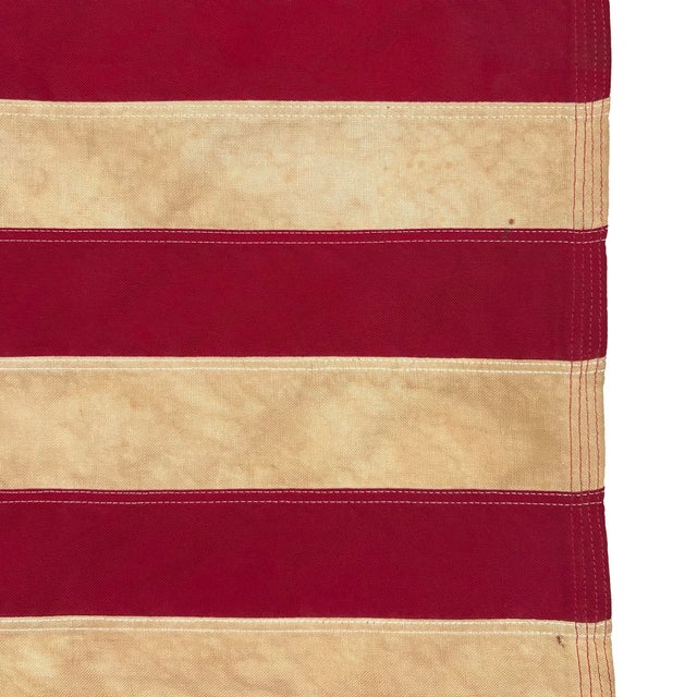 Late 20th Century Vintage Cotton Betsy Ross American Flag With Embroidered Stars For Sale - Image 5 of 6
