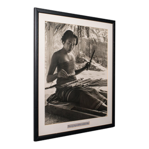 Vintage Loom Weaver Photograph, Balinese Woman, Monochrome Portrait, Mid Century