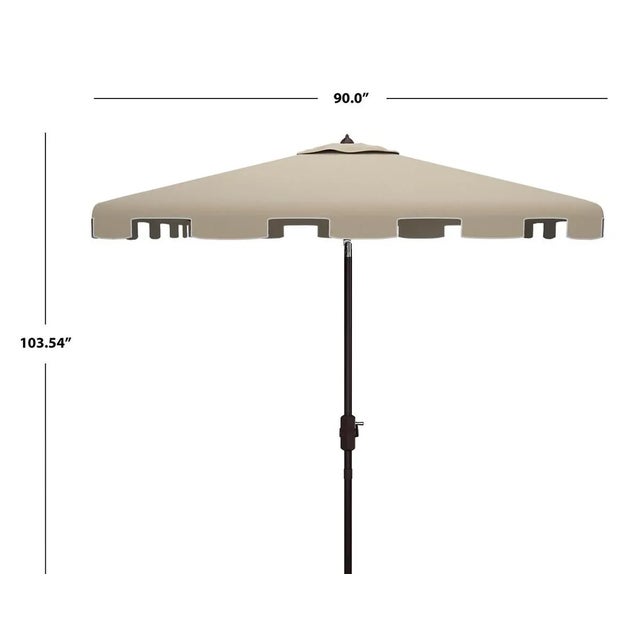 Contemporary Zimmerman 7.5 Square Umbrella - Beige/White For Sale - Image 3 of 5