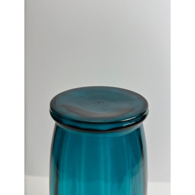 Gold Large Teal Art Glass Vase from Rossini, 1960s For Sale - Image 8 of 10
