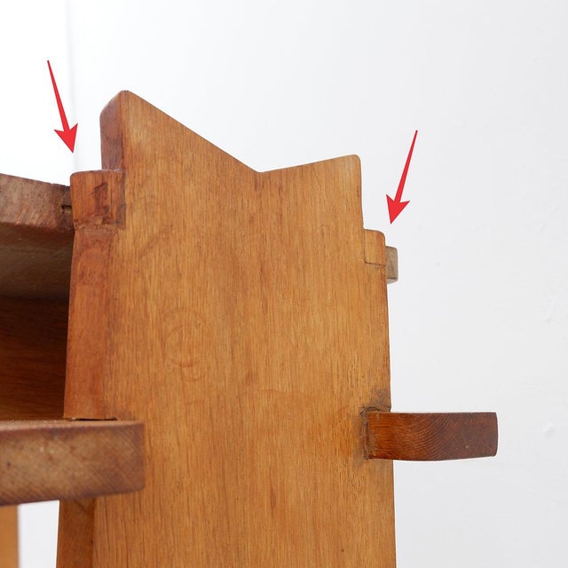 Oak Console Table attributed to Guillerme et Chambron, 1950s-1960s For Sale - Image 13 of 16